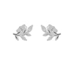 Ørestik 11x6mm blad med Cubic Zirconias Silver 925