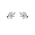 Ørestik 11x6mm blad med Cubic Zirconias Silver 925