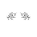 Ørestik 11x6mm blad med Cubic Zirconias Silver 925