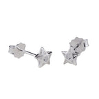 Ørestikker 6mm stjerne Pentagram Kubisk zirkonia Hvid Sølv 925
