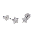 Ørestikker 6mm stjerne Pentagram Kubisk zirkonia Hvid Sølv 925