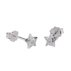 Ørestikker 6mm stjerne Pentagram Kubisk zirkonia Hvid Sølv 925